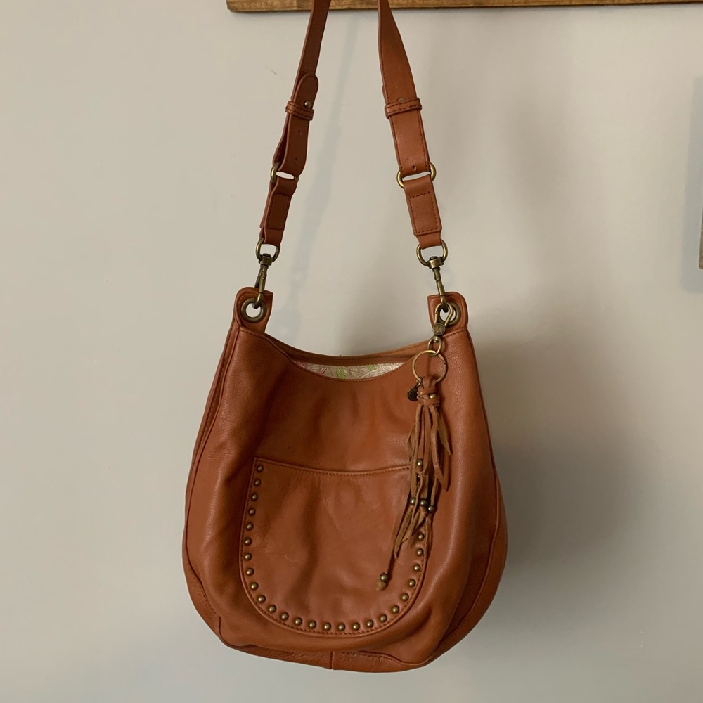 Leather hobo style bag.